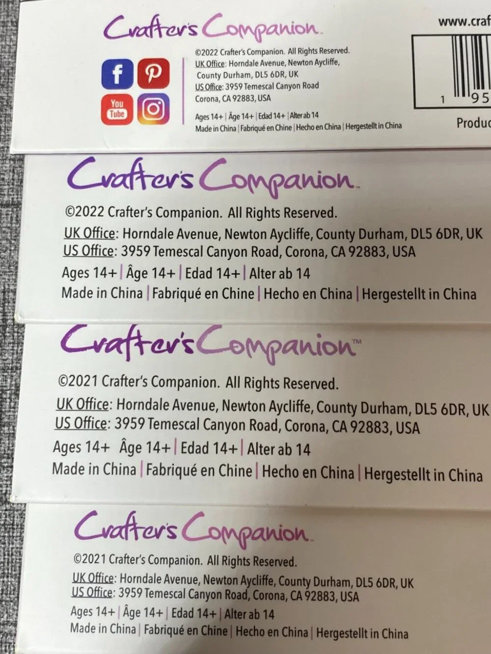 NEW Crafters Companion 4pc Lot English Rose Rustic Roses Cross Stitch Die Stamp